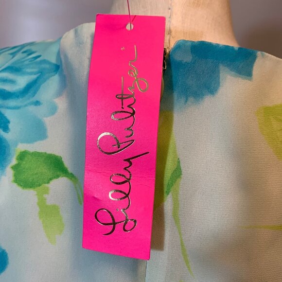 Lilly Pulitzer Blue Green Floral  Wrap Maxi Dress Size 2 New - Picture 6 of 11